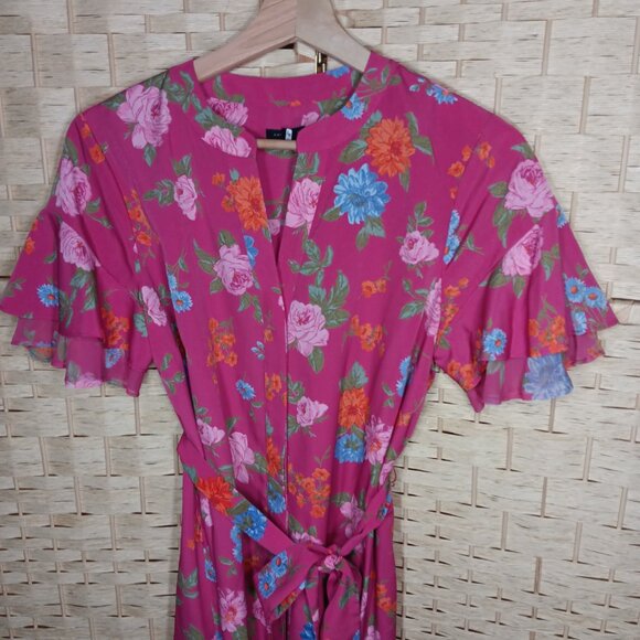 Ann Taylor Lot of 2 Dresses Peasant Midi and Floral Mini Shirt Dress - Picture 10 of 14